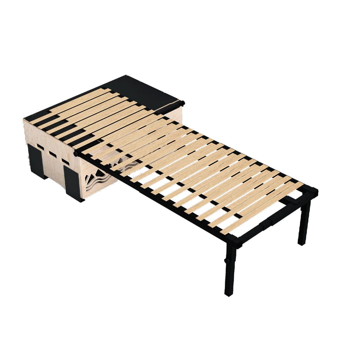 Campinambulle_Malle de voyage Amovible_Cavale Mini_Lit peigne