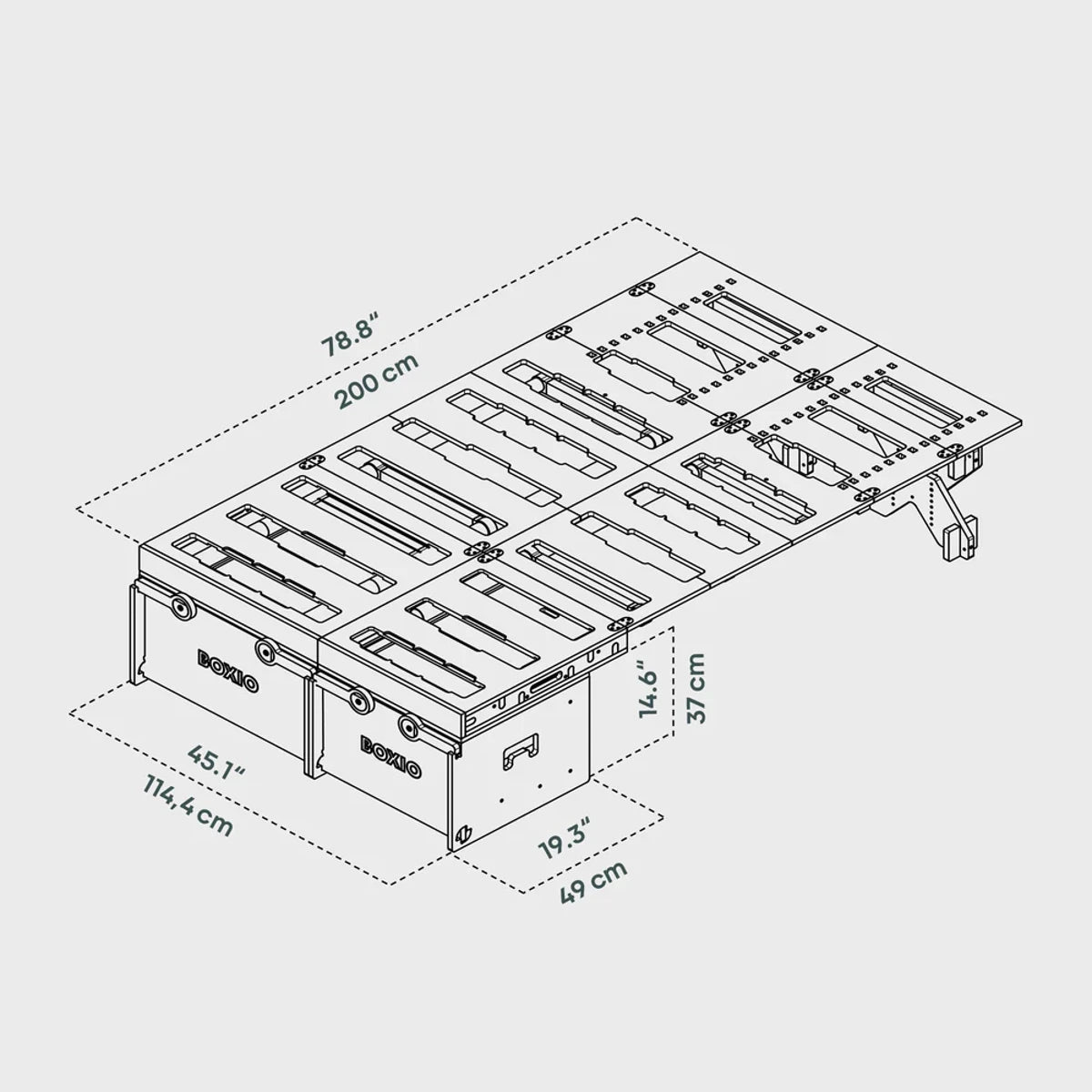 Boxio_Lit amovible_Pack Rack BED + BOX
