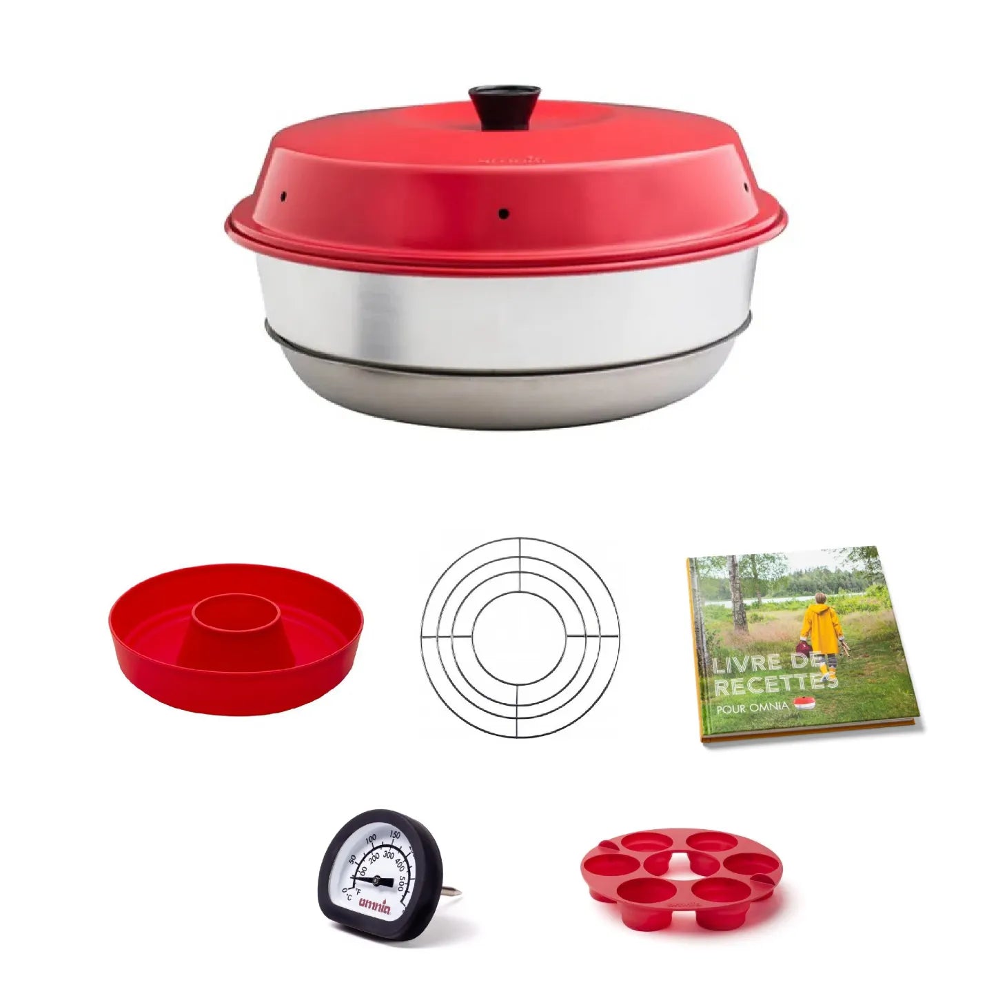 Pack Deluxe Four Omnia-Four-Grille-Moule-Moule muffins-Thermometre-Livre-OMNIA