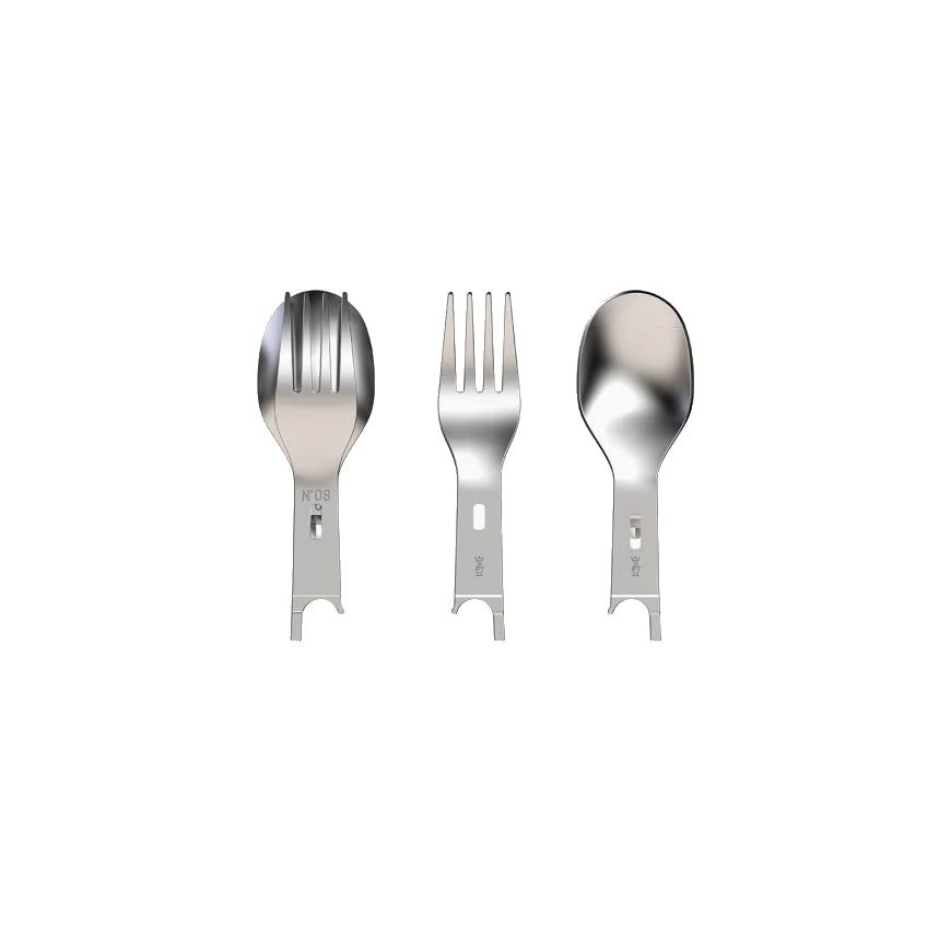 2 inserts cuillère et fourchette et 1 étui micro fibre-Accessoires N°08 Picnic+-inox-OPINEL