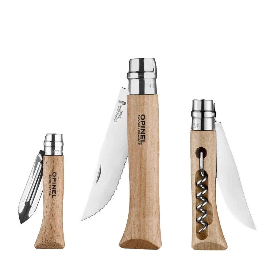 Kit Cuisine Nomade-3 couteaux-1 planche à découper-1 linge 3in1-OPINEL