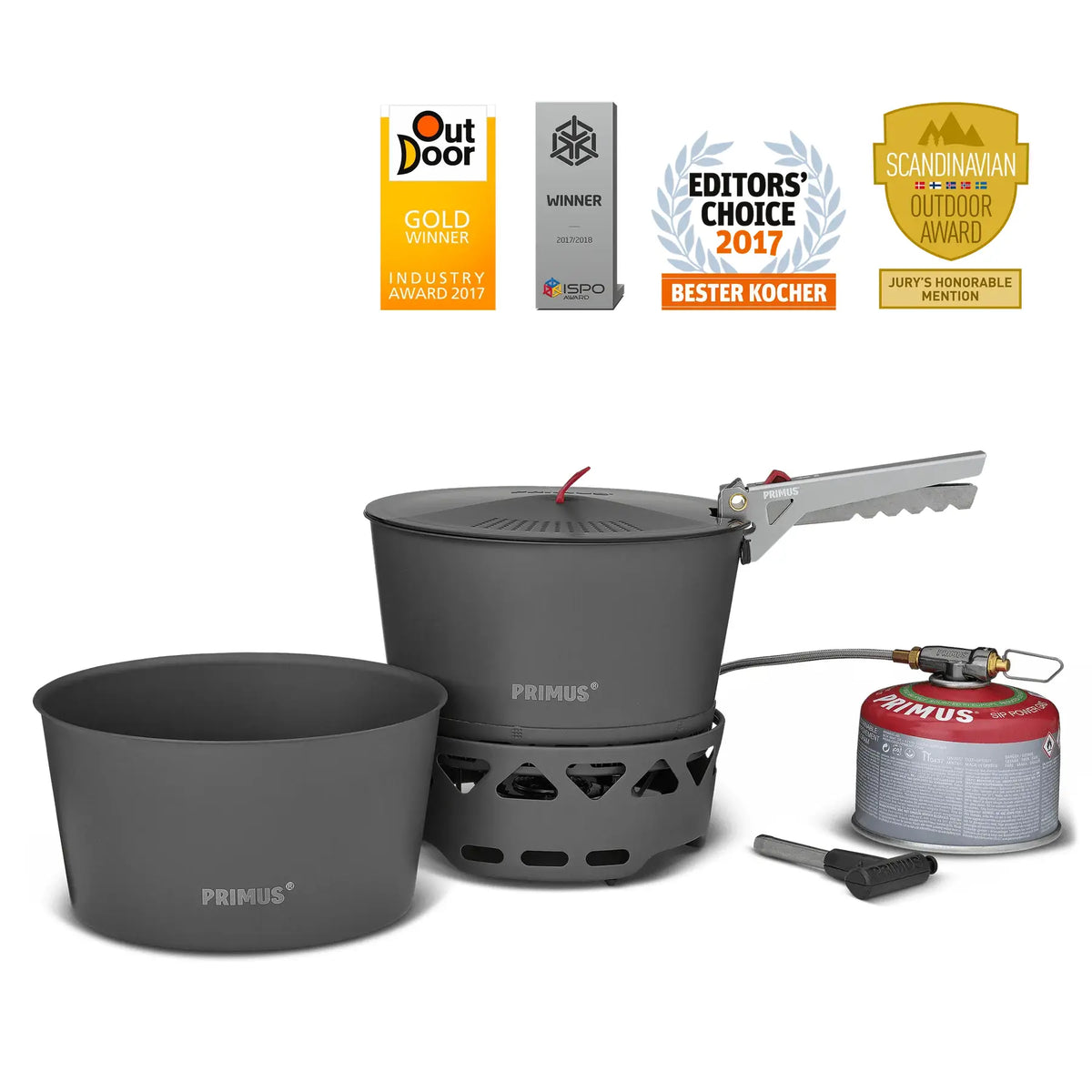 Primus Primetech Stove Set 2x1.3L W.Pan - Set de cuisson