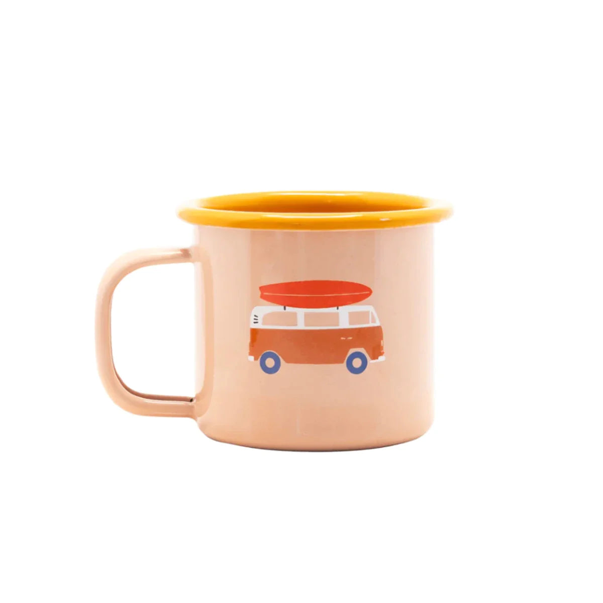 Tasse en émail coloré décors (25 cl