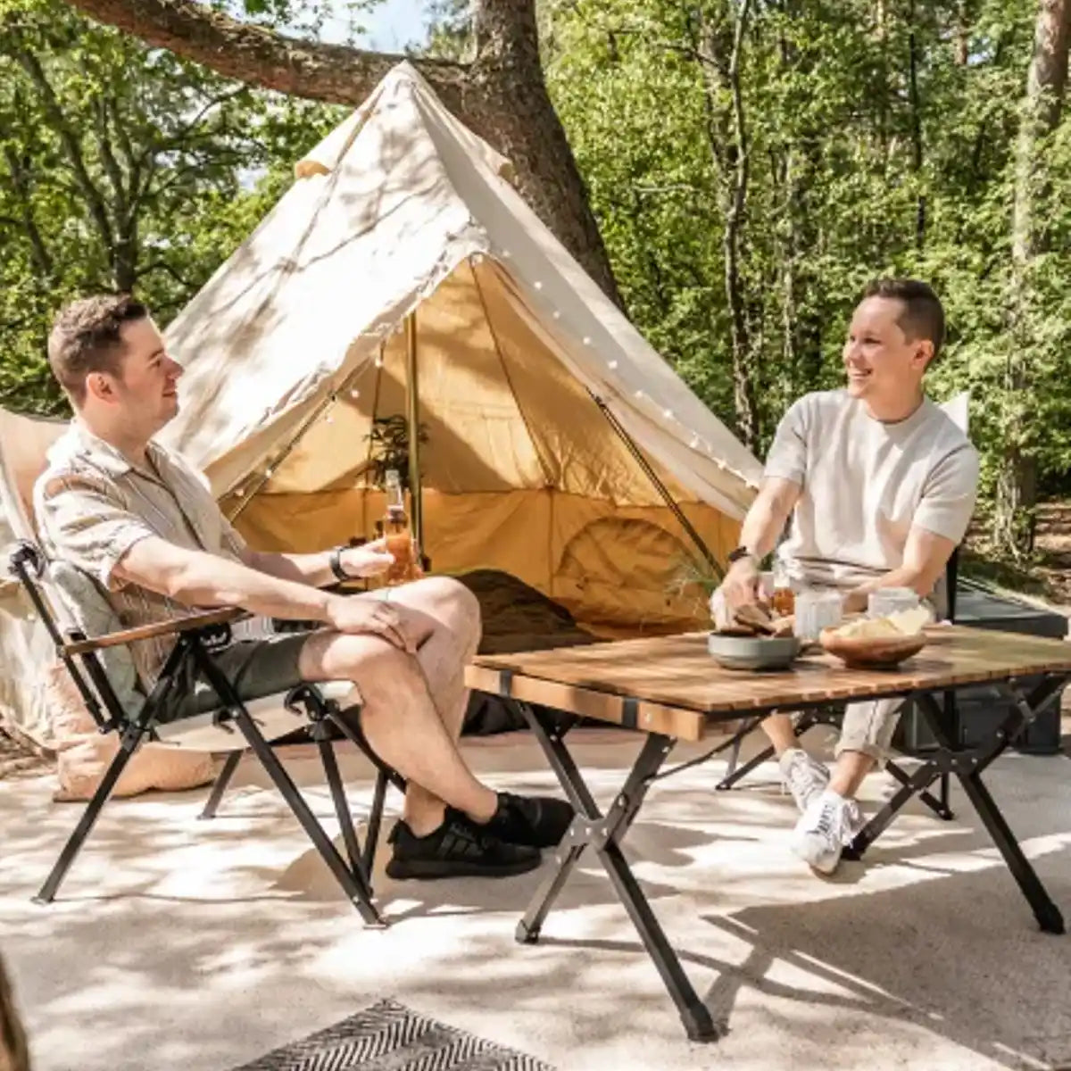 Travellife-Table en bois pliable-Camping-Iver