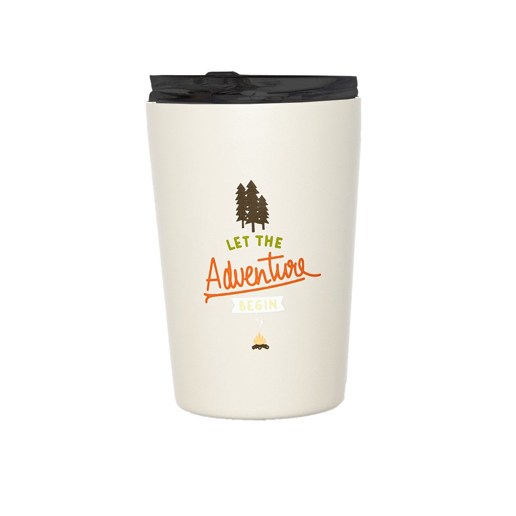 Tasse isotherme-Let The Adventure Begin-inox-30cl-beige avec motif-ROADTYPING_5