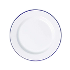 Assiette émaillée-blanc liseré bleu-FALCON