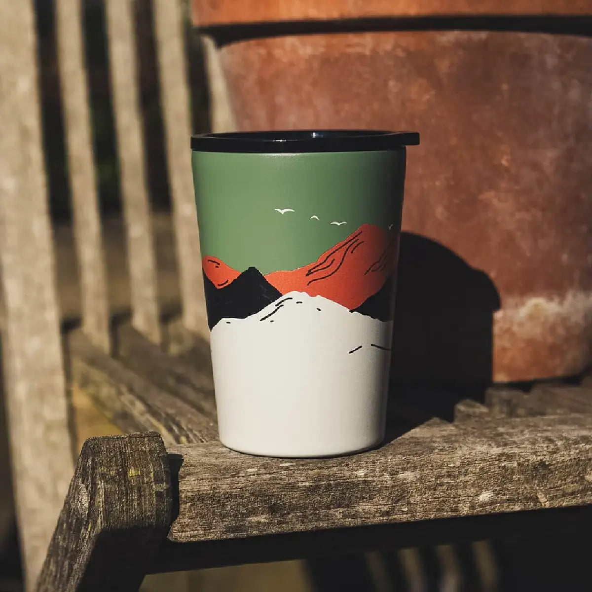 Roadtyping_Tasse isotherme inox_Montagnes-oiseaux