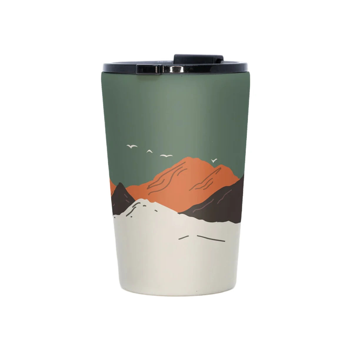 Roadtyping_Tasse isotherme inox_Montagnes-oiseaux