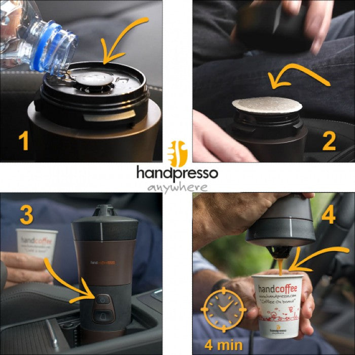 Handcoffee Auto cafetière 12V voiture - Handpresso cafetiere voiture