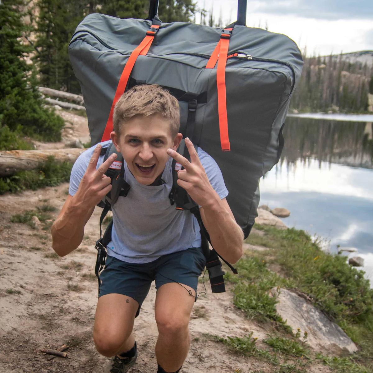 Sac de rangement-Kayak Beach LT ou Bay ST ou Coast XT-nylon-gris et orange-ORU KAYAK_5