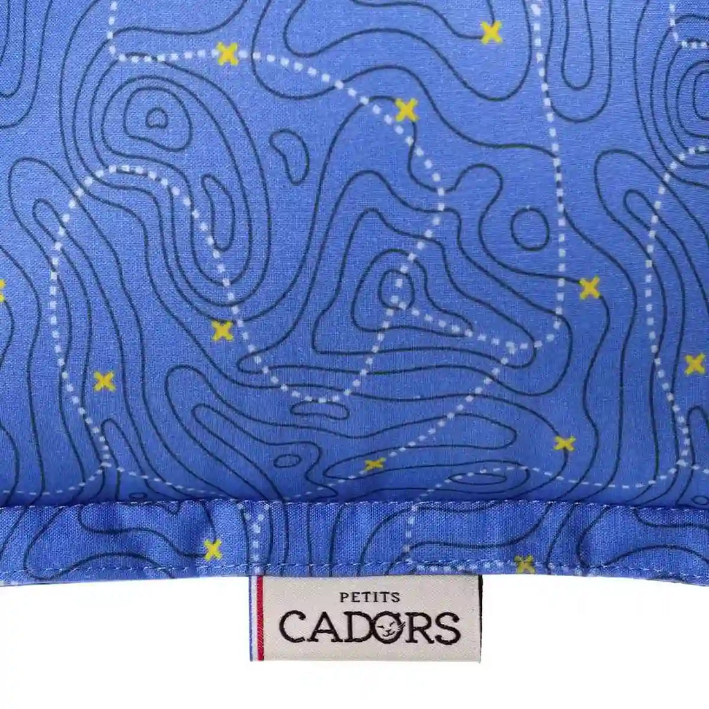Oreiller de voyage-Isidor Port Royal-bleu et motif-PETITS CADORS_2