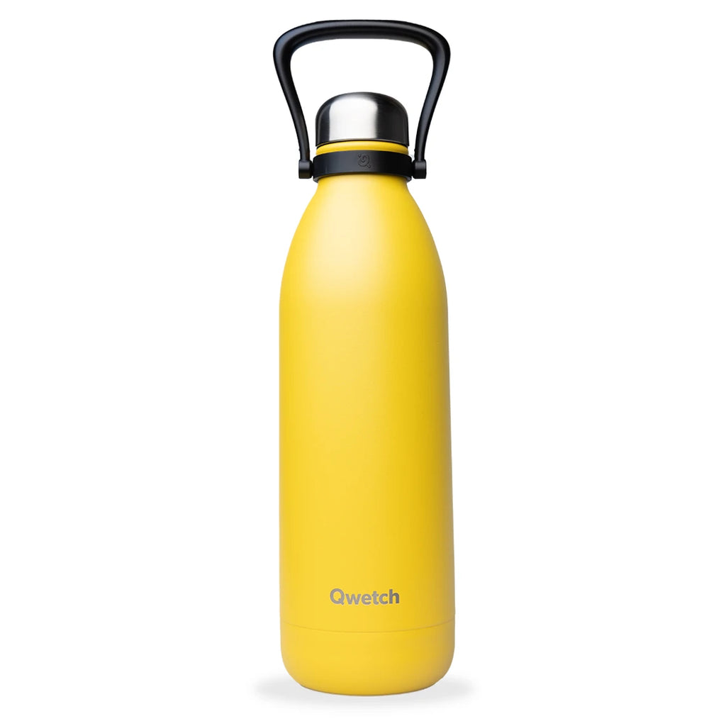 Gourde isotherme-1.5L-inox-jaune-QWETCH