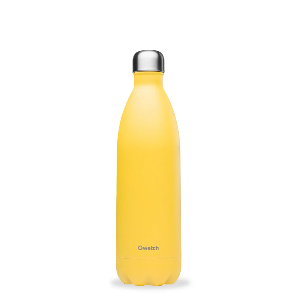 Gourde isotherme-1L-inox-jaune-QWETCH