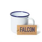 Tasse émaillée-mug-35cl-blanc liseré bleu-FALCON
