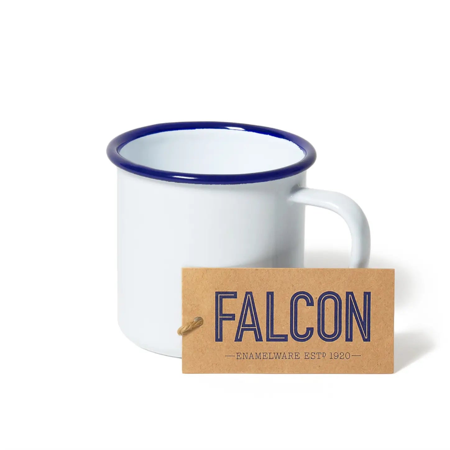 Tasse émaillée-mug-35cl-blanc liseré bleu-FALCON