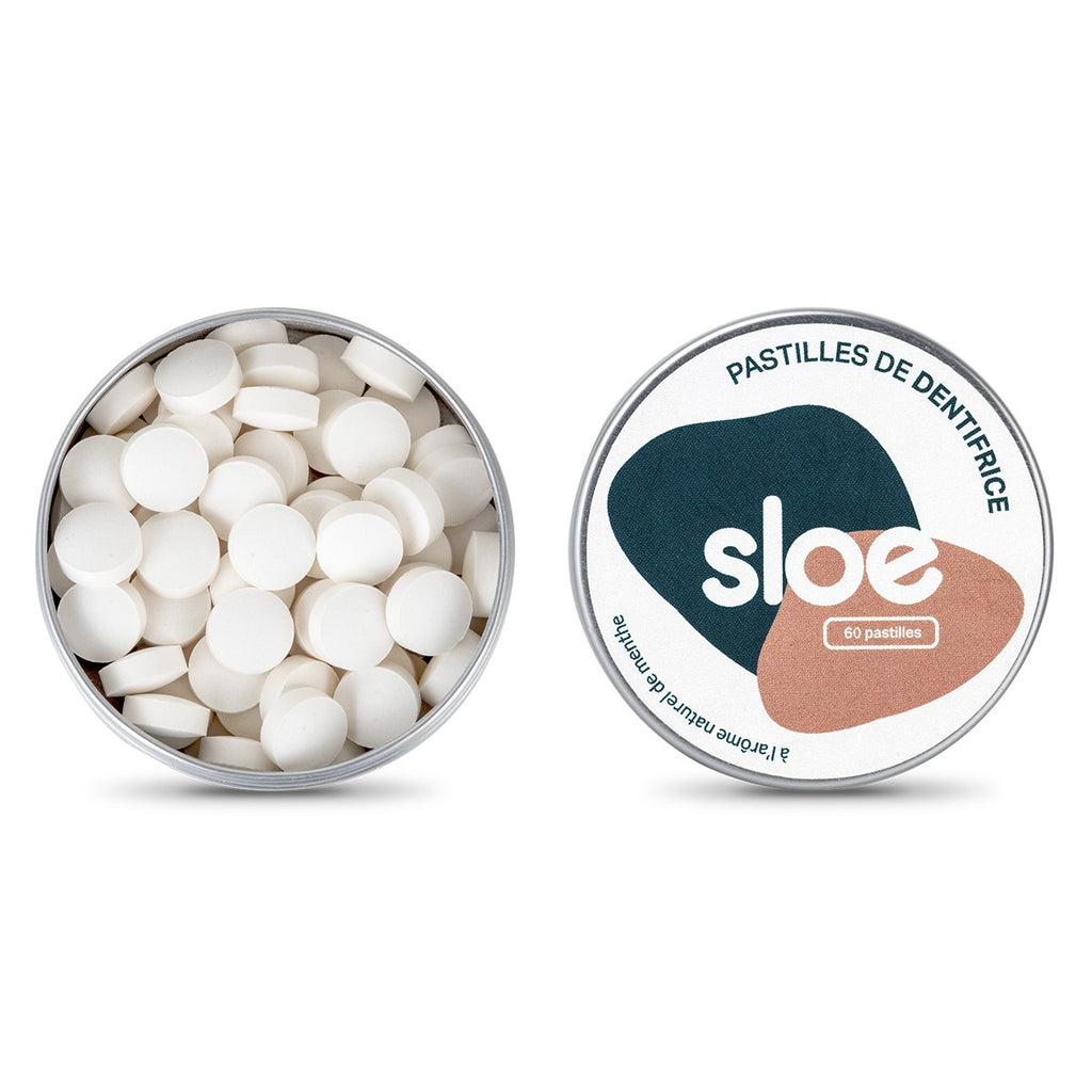 Dentifrice solide en pastilles-60 pastilles-menthe-SLOE