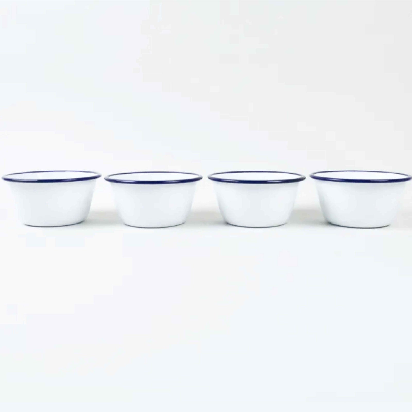 Bols émaillés-Set de 4-blanc liseré bleu-FALCON_3