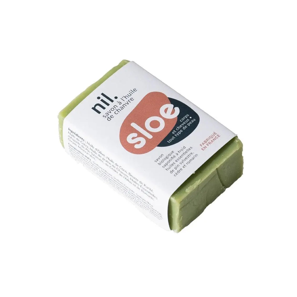 Recharge savon naturel 3in1-Shampoing/visage/barbe-Nil-huile de chanvre-100g-SLOE