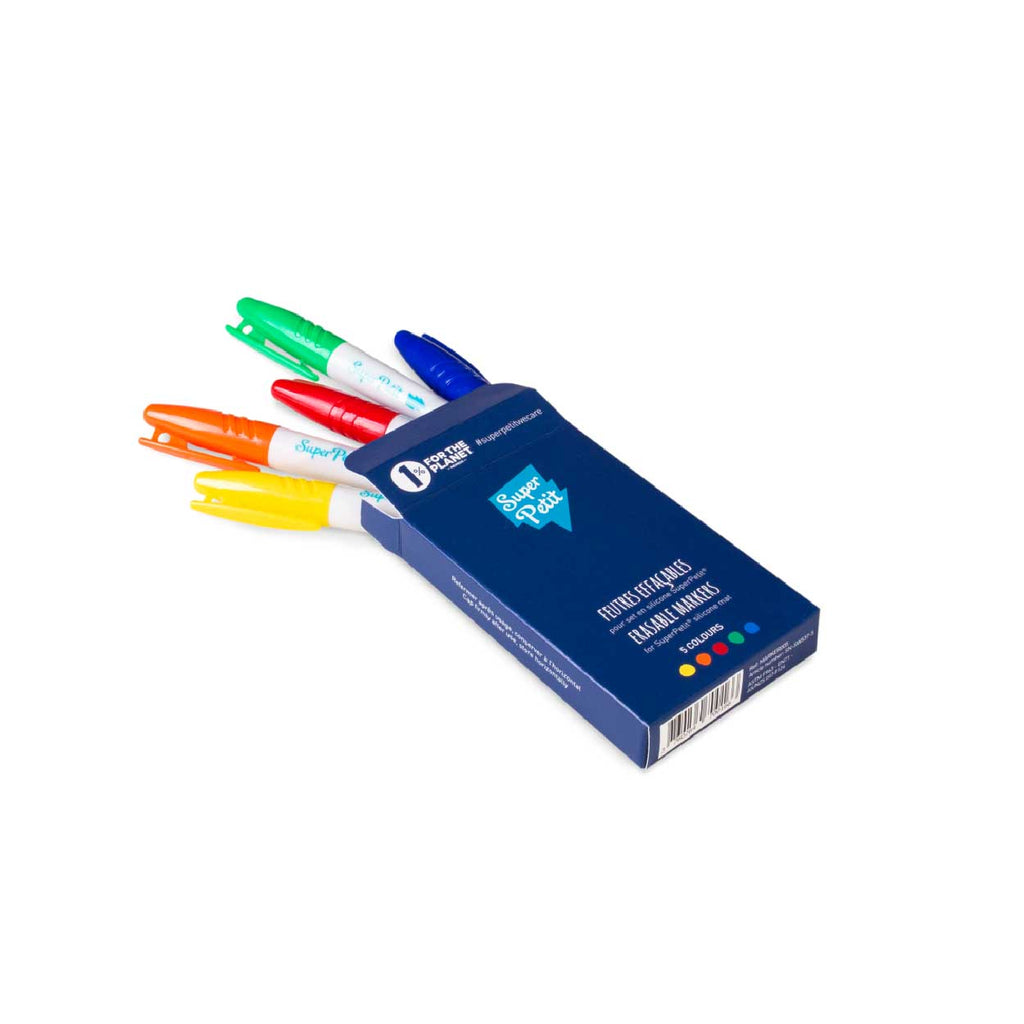 Boîte 5 feutres pour set de coloriage-bleu/jaune/rouge/vert/orange-SUPERPETIT