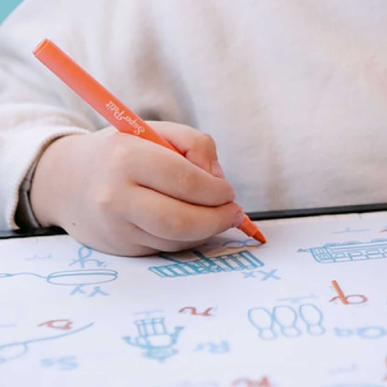 Boîte 5 feutres pointes fines pour set de coloriage-turquoise/corail/lime/bleu marine/mauve-SUPERPETIT_2