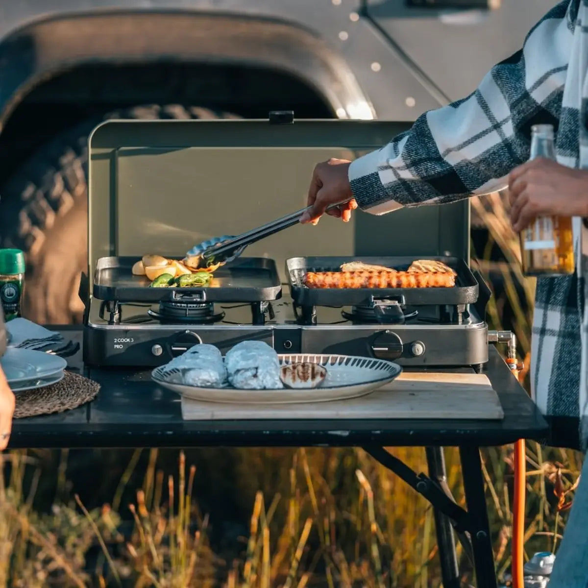 Réchaud et Barbecue gaz 2 Cook 3 Pro Deluxe 2in1 CADAC Casambu